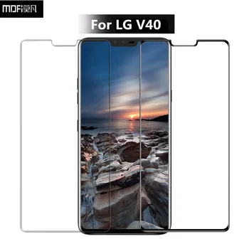 Par LG V40 Rūdīts Stikls MOFI 3D Izliektas Par LG V40 Screen Protector For LG V40 Pilnu HD aizsargplēvi LCD Aizsargs