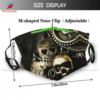 Pieaugušo Iedomātā Death Metal Sejas Masku Pret Putekļiem Apdrukāta Auduma Sejas Maska Ar Mutes Filtri