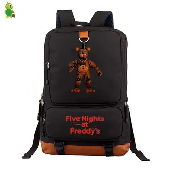 Piecas Naktis Freddy ir 2 FNAF Mugursoma Rotaļlietas Fredijs Chica Portatīvo datoru Mugursoma Pusaudžu Zēniem, Meitenēm Lielo Skolu Ceļojumu Mugursomas