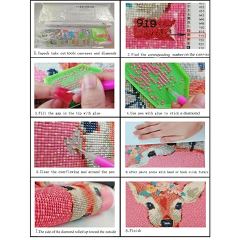 Pilna Dimanta Izšuvumi Galvaskausa meitene kaķis 5D Cross Stitch Rokdarbi DIY Kvadrātveida/Apaļā Dimanta Krāsošana mozaīkas attēlu skaits