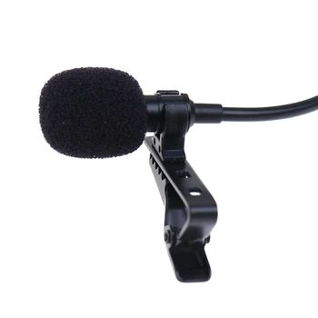 Portatīvo USB Mini Mikrofons 2m Atloks Lavalier Mikrofons Clip-on Pogcaurums Mikrofons
