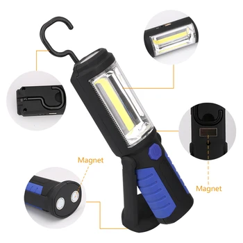 Portatīvo Uzlādējams Magnēts, Āķis COB LED Lukturīti, Pildspalvu Darba Lampas Inspekcijas Gaismas Lāpu Čipu Flash Gaismas