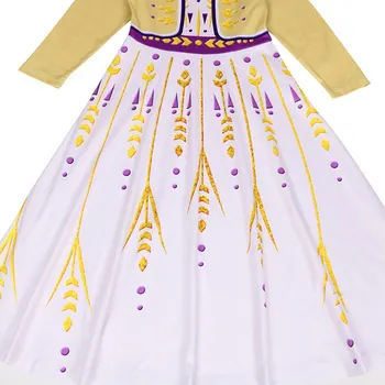 Princese Jaunu Anna Kleita Meitenēm Cosplay Kostīms Bērniem Ziedu Drukāt Puses Masku Bērnu Dzimšanas dienas svinības Annas Lomu spēles Drēbes