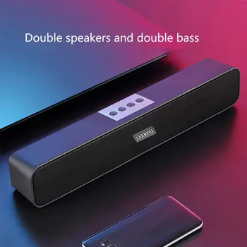 Pārnēsājamie Bluetooth Bezvadu Skaļrunis 3D Stereo Skaņas Kolonnas Mini Speaker Desktop PC Klēpjdators Atbalsta TF Karti Skaļrunis