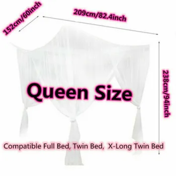 Queen Izmēra Melns Moskītu Neto Pils Četru Durvju Vienotā 1.5 m Home Bed Novērstu Kukaiņu Āra Laukumā Žēlastību Vienkārša Nojume Neto