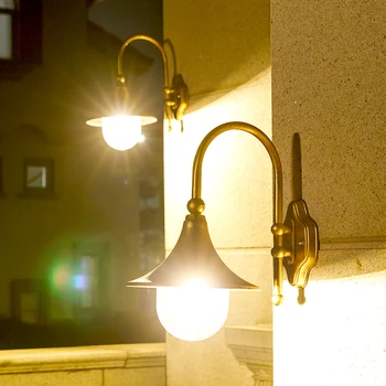 Retro Āra Sienas Lampas Ūdensizturīgs Pagalma Lampas Eiropas Vintage Āra Alumīnija Eju Balkons Gaismas Ķermeņi WJ122830