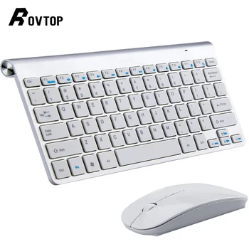 Rovtop 2.4 G Bezvadu Tastatūru Un Peli, Mini Multimediju Klaviatūras Peles Combo noteikti Notebook, Laptop Mac Desktop PC TV Biroja
