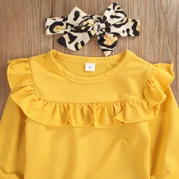 Rudens Ziemas Drēbes, Bērnu Meitene Drēbes Savirmot Topi sporta Krekls Leopard Bikses garās Zeķes Apģērbs, Apģērbu Komplekts 2gab 1-5t MUMS