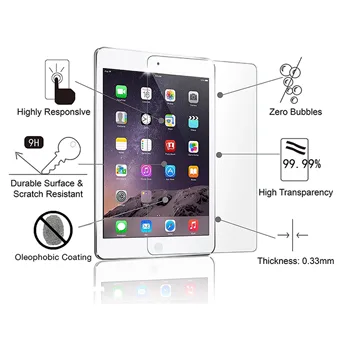 Rūdīta Stikla iPad 2 3 4 Screen Protector For ipad2 iPad3 iPad4 aizsargplēvi modelis 1460 1458 1395 A1459 A1430 Stikla