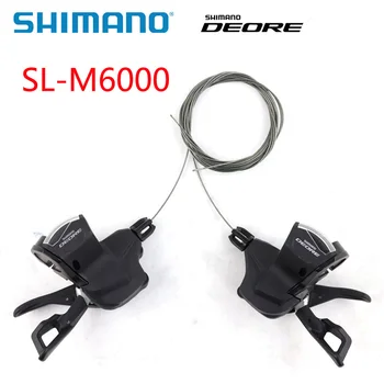 SHIMANO Deore SL M6000 SL-M6000 2/3x10 Ātrumu Pārslēdzēju Sviras pa Labi & pa kreisi MTB Sviras, Ar Iekšējo Kabeļu Kalnu Velosipēdu Daļām
