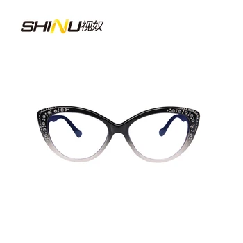 SHINU damond kaķu acs brillēm, Pakāpeniski multi-fokusa objektīvs Lasīšanas Brilles Skatīt Tuvu, Tālu +100 +150 +200 +250 +300 +350 1075
