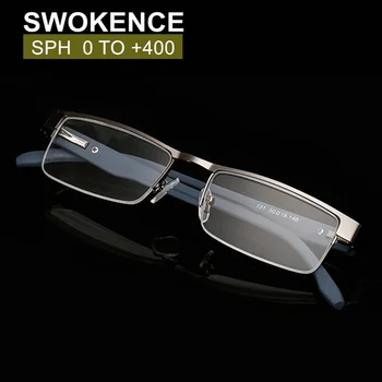 SWOKENCE +1.0 LĪDZ +4.0 Modes Biznesa Lasīšanas Brilles Vīrieši Sievietes Augstas Kvalitātes Puse Kadru Hyperopia Presbyopic Brilles R121