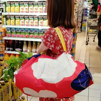 Salokāma iepirkumu soma vides aizsardzības uzglabāšanas soma portatīvo ūdensizturīgs lielveikala iepirkumu maisiņu uzglabāšanas pasūtījuma mājsaimniecības