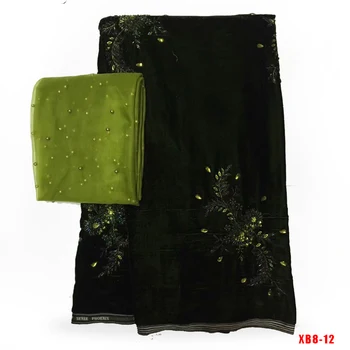 Sequined George Samtu, mežģīnes auduma, 3 krāsu augstas kvalitātes Nigērijas Wrapper mežģīņu auduma sieviešu kleita f181010