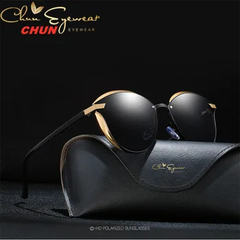 Sieviešu Polarizētās Saulesbrilles Luksusa Modes Cat Eye Dāmas Vintage Zīmolu, Dizaineru Sieviešu, Saules Brilles oculos gafas M219 + LIETĀ