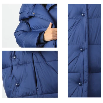 Sieviešu gara dūnu jaka parka outwear ar kapuci stepēts mētelis sieviešu plus lieluma Kokvilnas apģērbu, Siltu Kvalitātes Pretvēja 19-079
