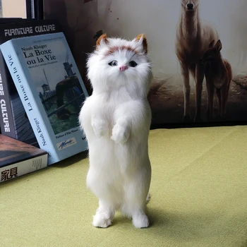 Simulācijas kaķu ādas, matu, padarot cute kaķēns simulācijas dzīvnieku modeļa mājas apdare laimīgs kaķis bērns dāvanu fotogrāfija aksesuāri