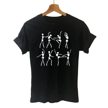 Skelets Baleta Deju Harajuku T Krekls Smieklīgi T-krekls Sievietēm, Apģērbu Gadījuma Īsām Piedurknēm Topi Plus Lieluma Tees