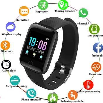Smart Skatīties 116 Plus Krāsu Ekrāns sirdsdarbība Smart Aproce Sporta Pulksteņi Smart Joslā Ūdensizturīgs Smartwatch Android, iOS