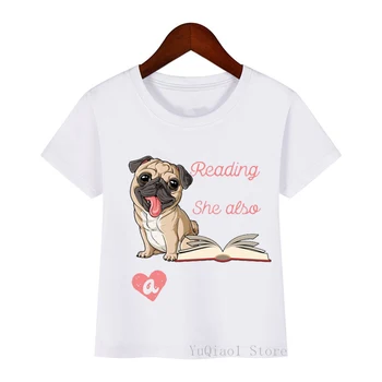 Smieklīgu t kreklu meitenēm zēniem atdzist mopsis skrituļslidām dzīvnieku print t camisetas kawaii bērniem drēbes, suns mīļāko t-krekls zēniem