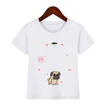 Smieklīgu t kreklu meitenēm zēniem atdzist mopsis skrituļslidām dzīvnieku print t camisetas kawaii bērniem drēbes, suns mīļāko t-krekls zēniem