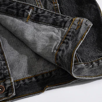 Sokotoo Vīriešu ikdienas caurumi ripped džinsa jaka Slim pelēks, melns plāksteris problemātisko plosītos jean mētelis