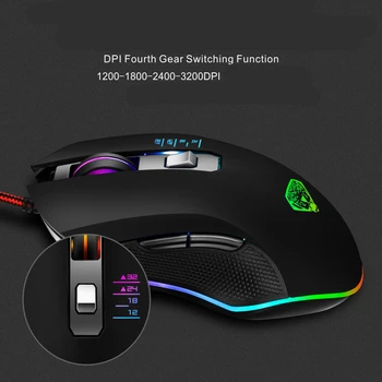 Spēļu Backlit Peli 3200DPI Optical Gaming Mouse 4 Regulējams DPI Simetrisks Dizains Ergonomiska Forma Desktop Grāmatiņa