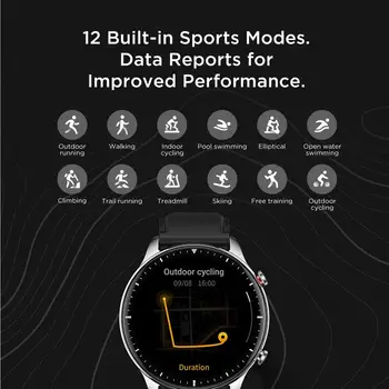 Sākotnējā Amazfit VTN 2 Smartwatch 326ppi Displeja Mūzikas 14 dienu Akumulatoru Dzīves Miega Uzraudzības Smart Skatīties Uz Android iOS Tālruni