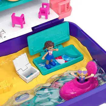 Sākotnējā Mattel Polly Pocket Meitenes Mājā Lelles Liels Miljoni Pasaules Dārgumu Kaste Luksusa Auto Ceļojumu Tērps Meitenēm Rotaļlietas Lielas Kabatas Pasaulē