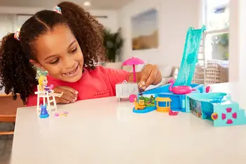 Sākotnējā Mattel Polly Pocket Meitenes Mājā Lelles Liels Miljoni Pasaules Dārgumu Kaste Luksusa Auto Ceļojumu Tērps Meitenēm Rotaļlietas Lielas Kabatas Pasaulē