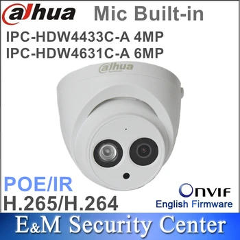 Sākotnējā dahua 4MP IPC-HDW4433C-A un 6Mp IPC-HDW4631C-VIDEONOVĒROŠANAS Tīkla IP Kameras IS POE VIDEONOVĒROŠANAS Mikrofons Iebūvēts dome
