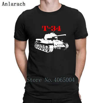 T34 Padomju Russin Ii Pasaules Kara Tanki Videi Draudzīgu T Krekls Uzdrukāts Plus Izmērs 3xl Pavasara Jaunu Modes burts, Burts Kokvilnas Krekls