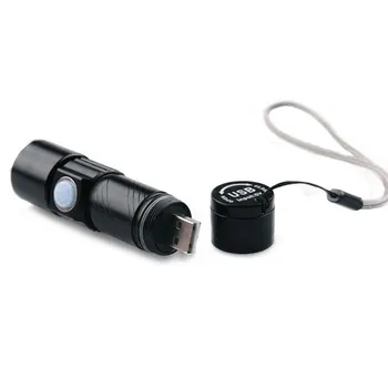 TRANSCTEGO jaudīgs Led lukturītis usb ērts uzlādējams portatīvie Mini USB uzlādes āra Q5 tālummaiņas augstas spilgti lukturi