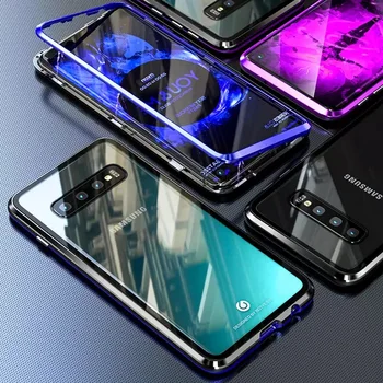 Tongdaytech Magnētisko Adsorbcijas Case For Samsung S20 S9 S10 S8 Rūdīts Stikls Metāla Vāks, Ņemiet Vērā, 10 9 8 A50 A70 Plus Coque