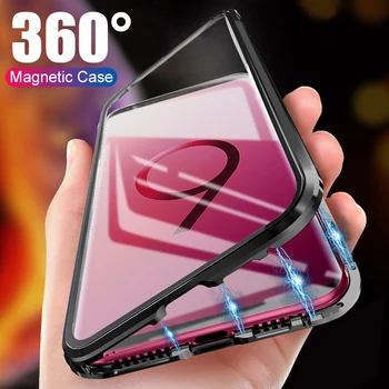 Tongdaytech Magnētisko Adsorbcijas Case For Samsung S20 S9 S10 S8 Rūdīts Stikls Metāla Vāks, Ņemiet Vērā, 10 9 8 A50 A70 Plus Coque