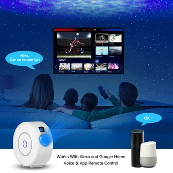 Tuya Smart Zvaigžņu Projektors WiFi Lāzera Zvaigžņotā Debess Projektors, Galaxy Nakts Gaisma Led APP Bezvadu Kontrole Ar Alexa, Google Home