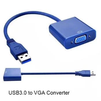 USB 3.0 zu VGA Grafisko Converter Kartes Displeja Kabeļa Adapteris ar CD Draiveri 1080P Notebook PC CRT LCD Monitoru, Projektoru JAUNAS