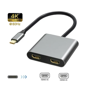 USB 3.1 Tips-C Dual 4K HD HDMI Adapteris USB-C Converter Atbalsta Dual-Screen Displeju MacBook Samsung Dex Galaxy S10/S9