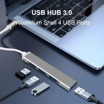USB C HUB 3.0 C Tipa 3.1 4 Portu Sadalītājs Daudzu OTG Adapteri Lenovo Xiaomi Macbook Pro 13 15 Gaisa Pro PC Datoru Piederumi
