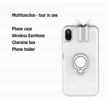 Uzlādes Austiņas Tālruņa Lietā Par iPhone X XS MAX XR 6S 6 7 8 Plus Gadījumos Vāks Airpods Austiņu Ar Tālruni Turētāja Statīvs
