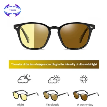 VCKA Saprātīga Photochromic Polarizētās Saulesbrilles, Vīriešu, Sieviešu Diena, Nakts Redzamības Braukšanas UV400 Hameleonu Krāsas, Saules Brilles