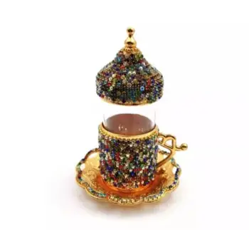 Vara turku kafijas aparāti, tējas tase komplekts Espresso kafijas tasi kopums arābu Austrumu set 2 - (10) Osmaņu tējas komplekts izgatavots turcijā
