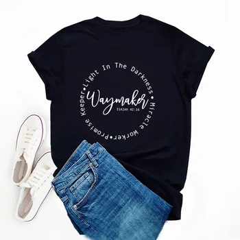 Veids Maker T Krekls Sievietēm Kokvilnas Kristiešu T-krekls Unisex Solījums Turētājs Waymaker T-krekli Vasaras Ticību Topi Reliģijas Apģērbi