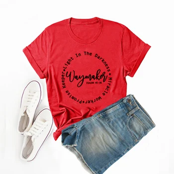 Veids Maker T Krekls Sievietēm Kokvilnas Kristiešu T-krekls Unisex Solījums Turētājs Waymaker T-krekli Vasaras Ticību Topi Reliģijas Apģērbi