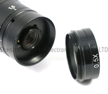 Video Mikroskops Rūpniecības Kameras objektīva 0.35 X 0,5 X 2.0 X 10A, C-MOUNT objektīvs Barlow Autonoma Stikla Lēcu