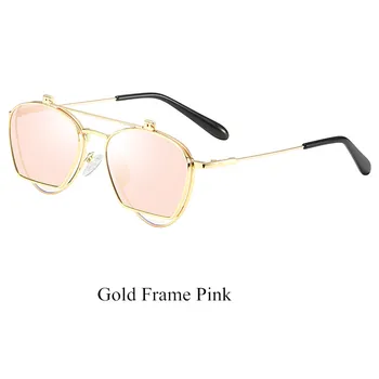 Vintage Flip Polarizētās Saulesbrilles Sieviešu ir 2021. tendence Dizainers Braukšanas Gotu, Punk, Saules Brilles Sieviešu Retro Brilles Toņos Modes