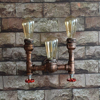 Vintage Rūpniecības Sienas lampas Rūsas Ūdens Cauruļu Sienas Lampas Bēniņu Sienas Sconce Gaismas Armatūra Bārs, Kafejnīca, Dzīvojamās Istabas, Guļamistabas Gultas
