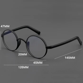 Vintage Vīriešu Titāna Briļļu Rāmis Apaļas Sievietes Japāna Luksusa Recepšu Tuvredzība Acetāta Optisko Brilles Rāmis Mazo Brilles