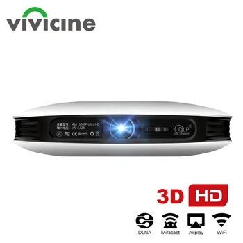 Vivicine 1080p 3D 4K Projektoru,Android, WIFI, HDMI, USB Full HD Mini DATORU Spēles Mājas Kinoteātra Kino Proyector 12000 mAh Akumulators, Beamer