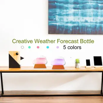 Vētra Stikls Laika Pareģotājs Creative Cloud Laika Prognoze Pudele Ar Koka Pamatni Laika Pareģotājs Mājas Apdare